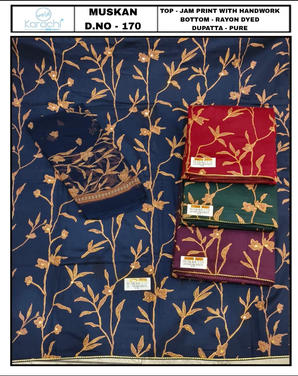 Muskan Kesar Karachi Prints Salwar Suits Manufacturer Gujarat