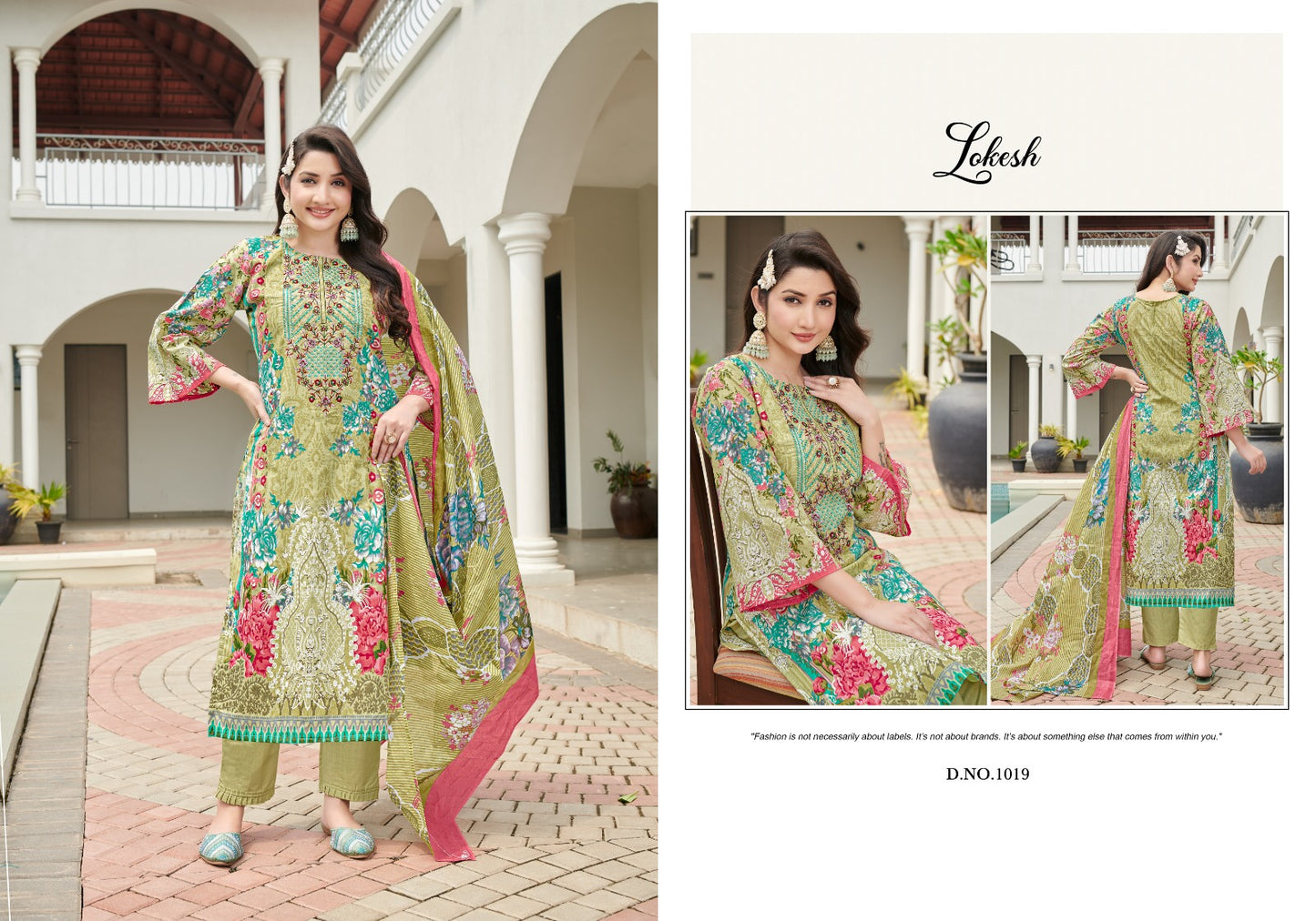 Muskan Lokesh Cambric Lawn Karachi Salwar Suits Exporter Gujarat