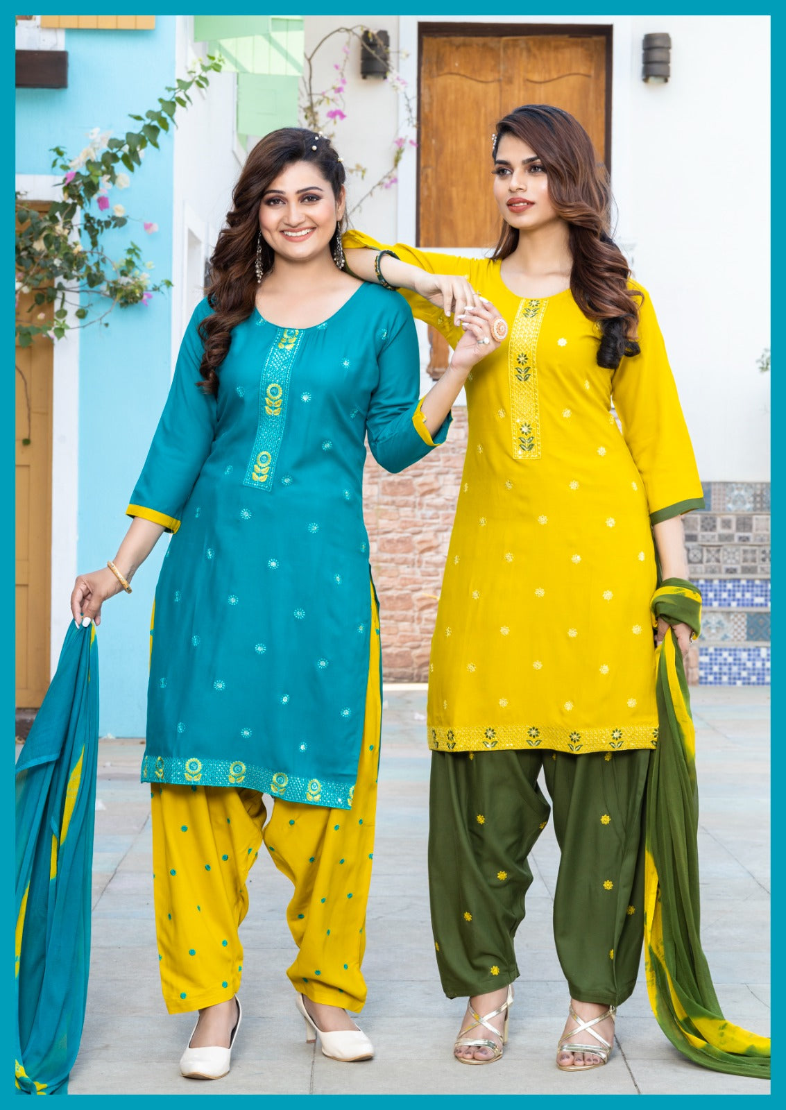 Muskan Master Rayon Readymade Patiyala Suits Wholesaler