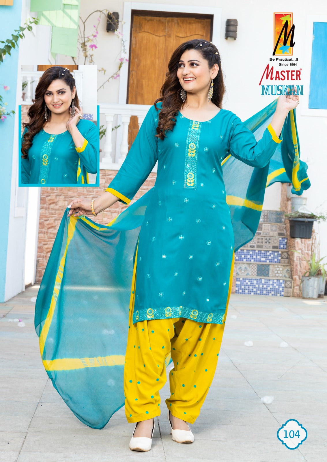 Muskan Master Rayon Readymade Patiyala Suits Wholesaler