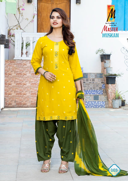Muskan Master Rayon Readymade Patiyala Suits Wholesaler