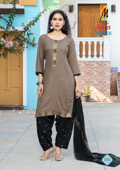 Muskan Master Rayon Readymade Patiyala Suits Wholesaler