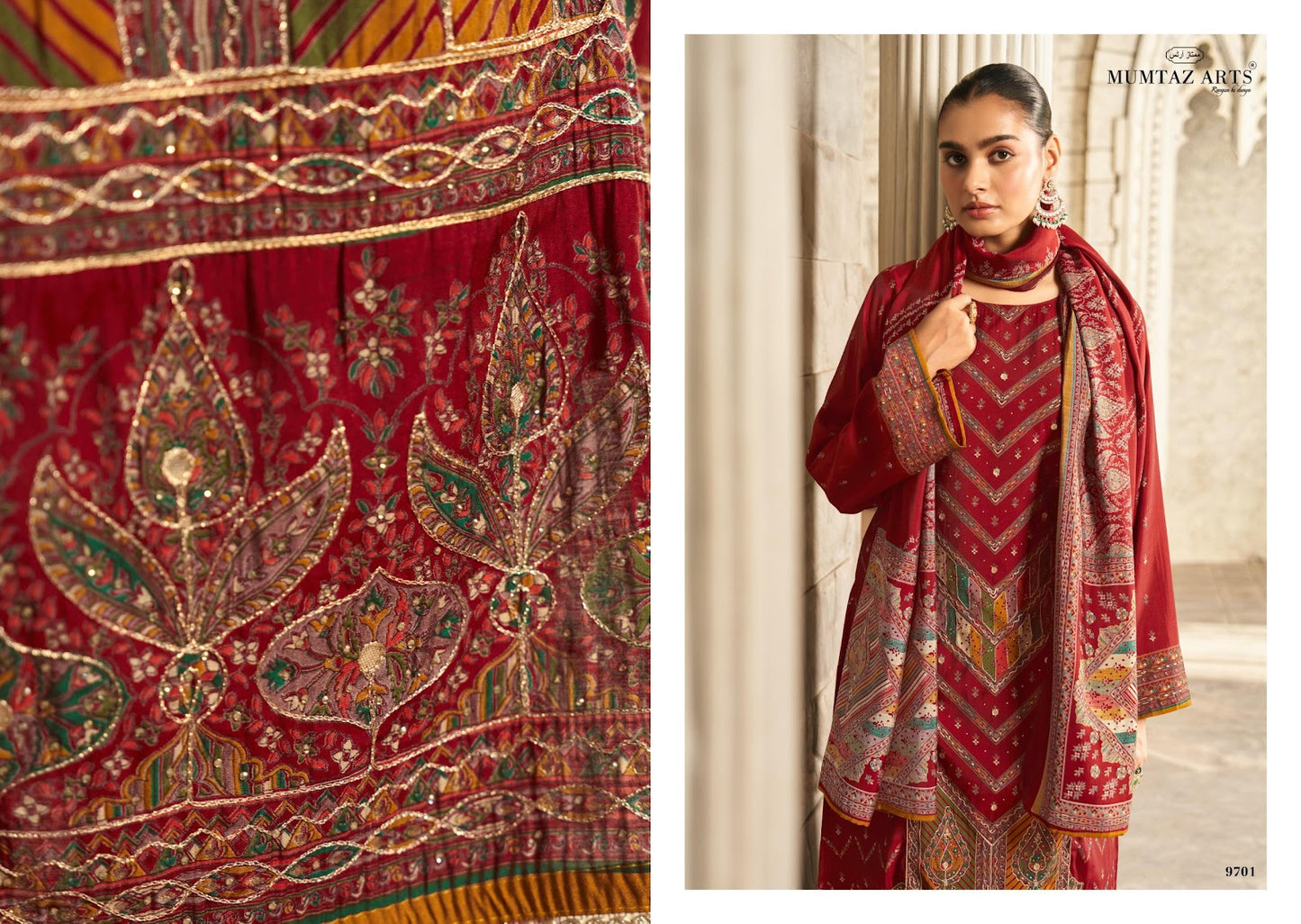 Muskan Mumtaz Arts Viscose Muslin Karachi Salwar Suits Supplier