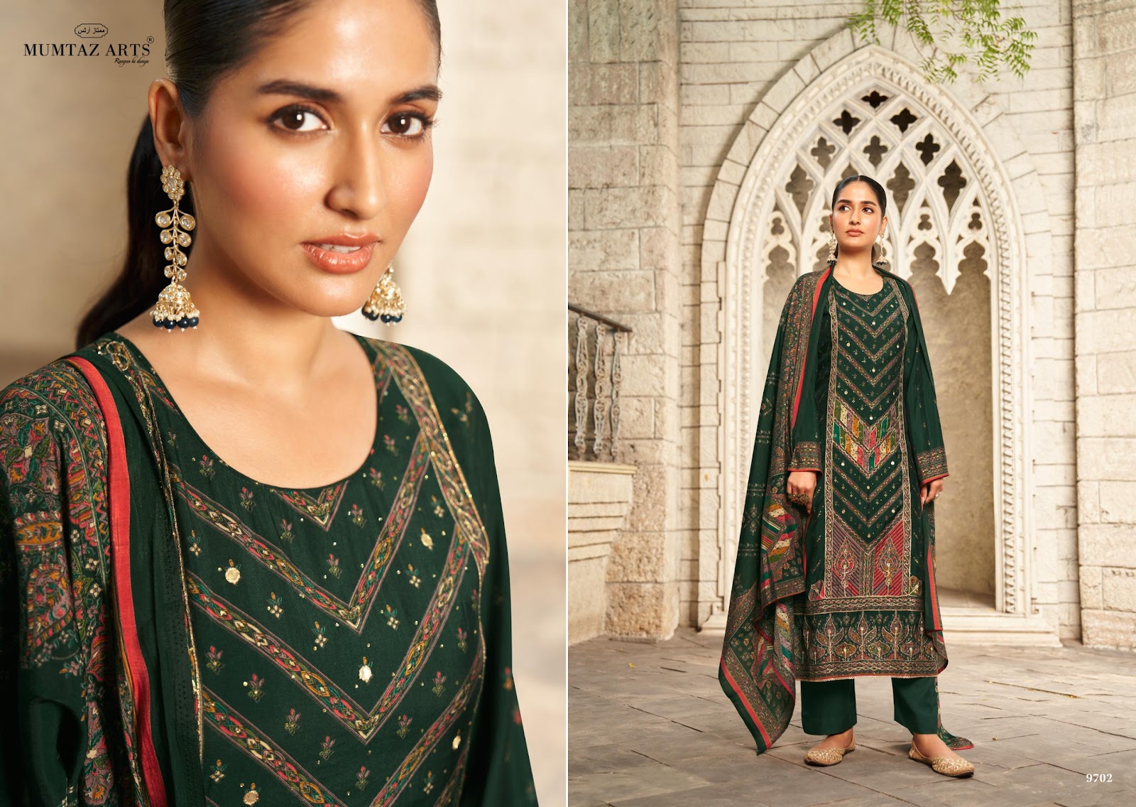 Muskan Mumtaz Arts Viscose Muslin Karachi Salwar Suits Supplier