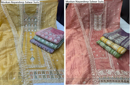 Muskan Nayandeep Gold Crush Salwar Suits Wholesaler India