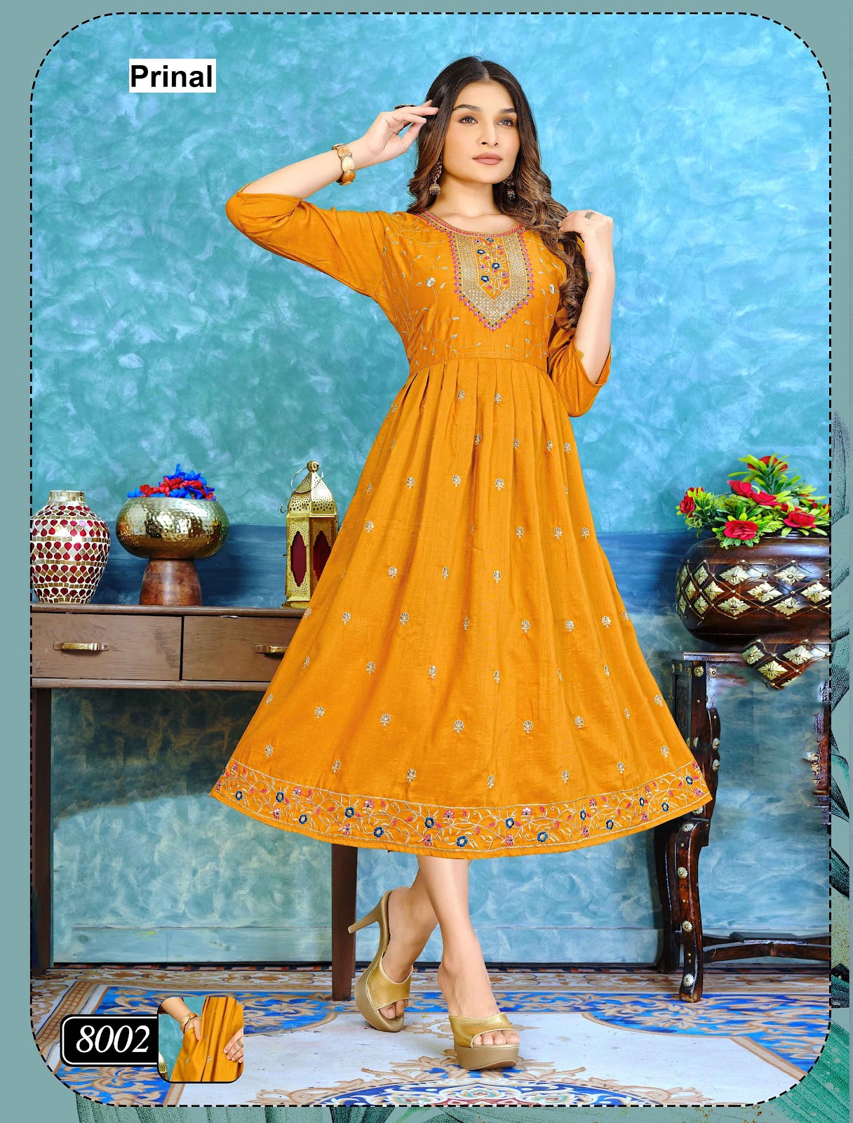 Muskan Prinal Dobby Anarkali Kurtis Supplier