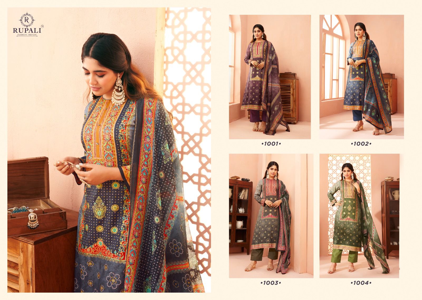 Muskan Rupali Pure Muslin Pant Style Suits Supplier Ahmedabad