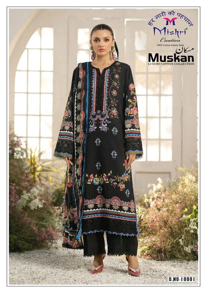 Muskan Vol 10 Mishri Mix Cotton Karachi Salwar Suits Supplier Ahmedabad