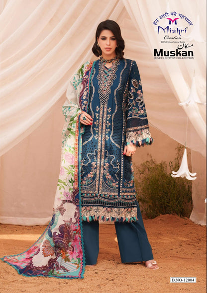Muskan Vol 12 Mishri Cotton Karachi Salwar Suits Supplier India