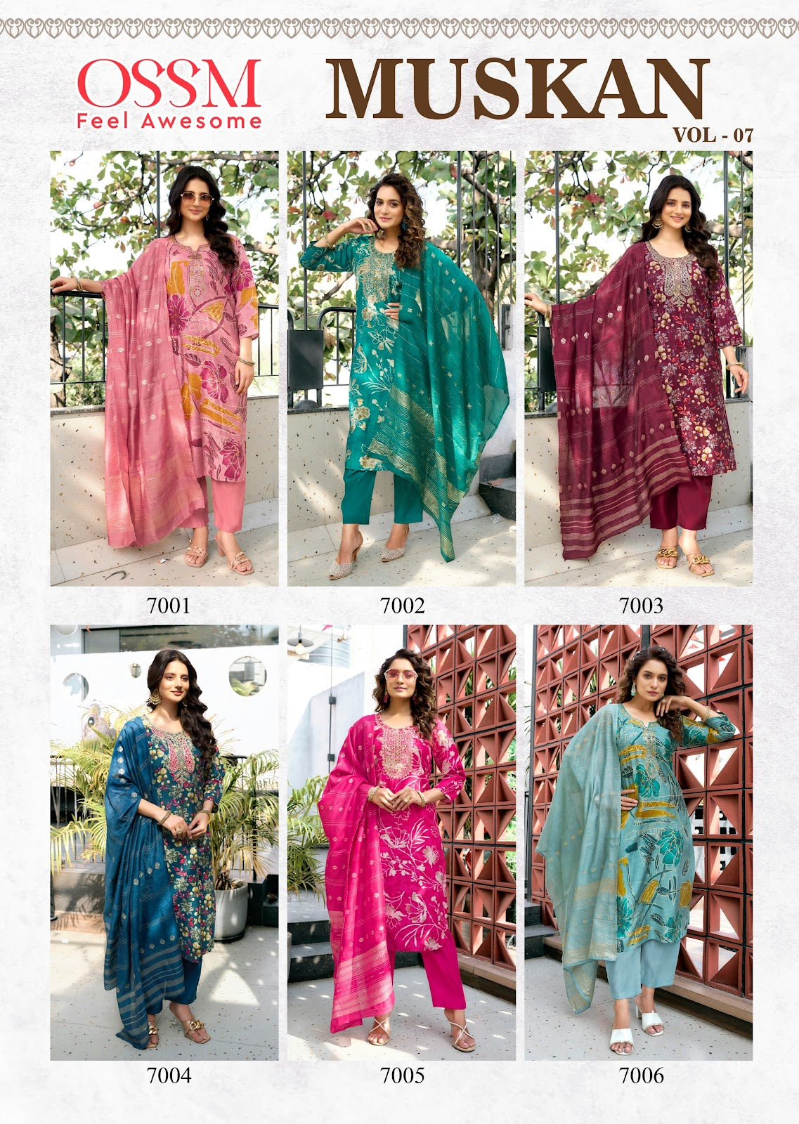 Muskan Vol 7 Ossm Vetican Silk Readymade Pant Style Suits Wholesale Price