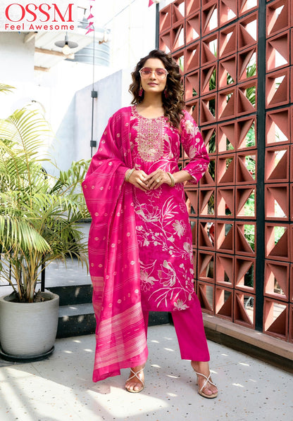 Muskan Vol 7 Ossm Vetican Silk Readymade Pant Style Suits Wholesale Price