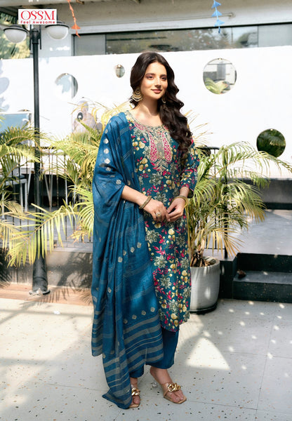 Muskan Vol 7 Ossm Vetican Silk Readymade Pant Style Suits Wholesale Price