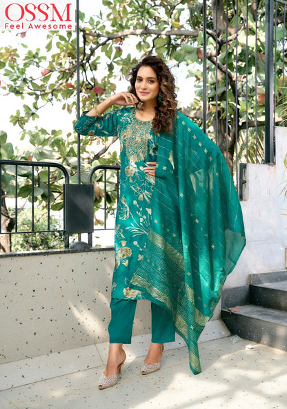 Muskan Vol 7 Ossm Vetican Silk Readymade Pant Style Suits Wholesale Price