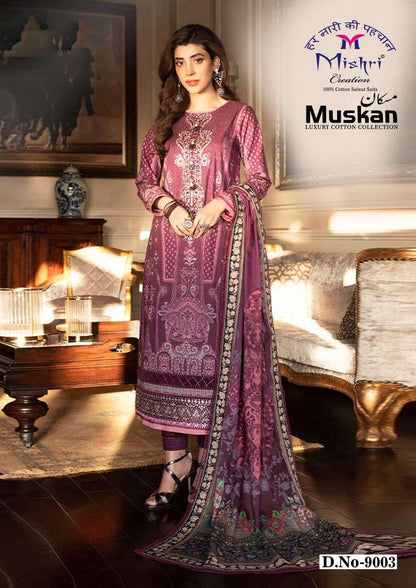 Muskan Vol 9 Luxury Cotton Collection Mishri Karachi Readymade Suits Wholesaler India