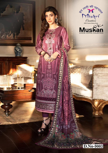 Muskan Vol 9 Luxury Cotton Collection Mishri Karachi Salwar Suits Wholesaler India