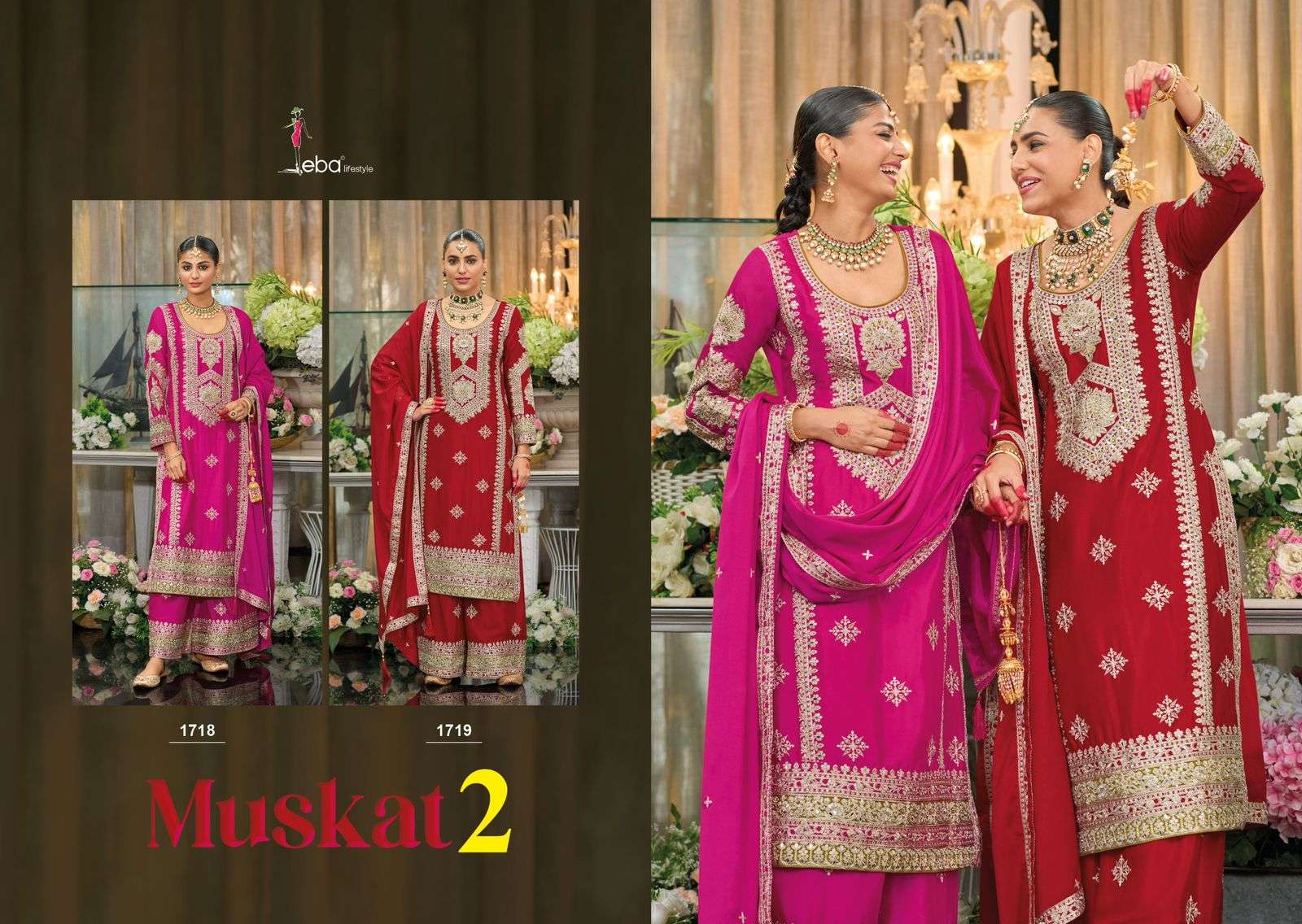 Muskat 2 Eba Lifestyle Chinnon Pakistani Readymade Suits Wholesaler Ahmedabad