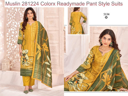 Muslin 281224 Colorx Simmer Readymade Pant Style Suits Supplier Gujarat