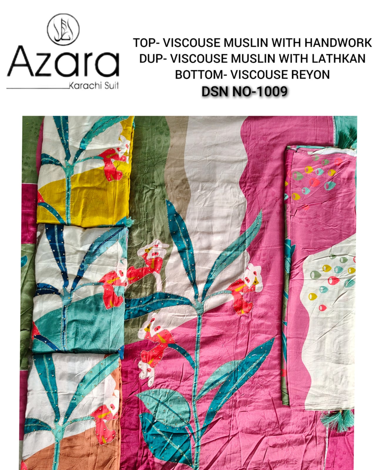 Muslin Azara Viscose Karachi Salwar Suits Wholesale Price