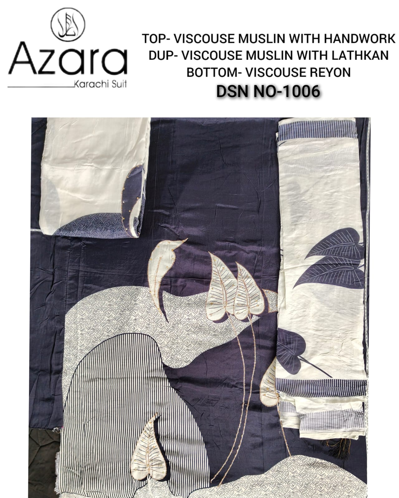 Muslin Azara Viscose Karachi Salwar Suits Wholesale Price