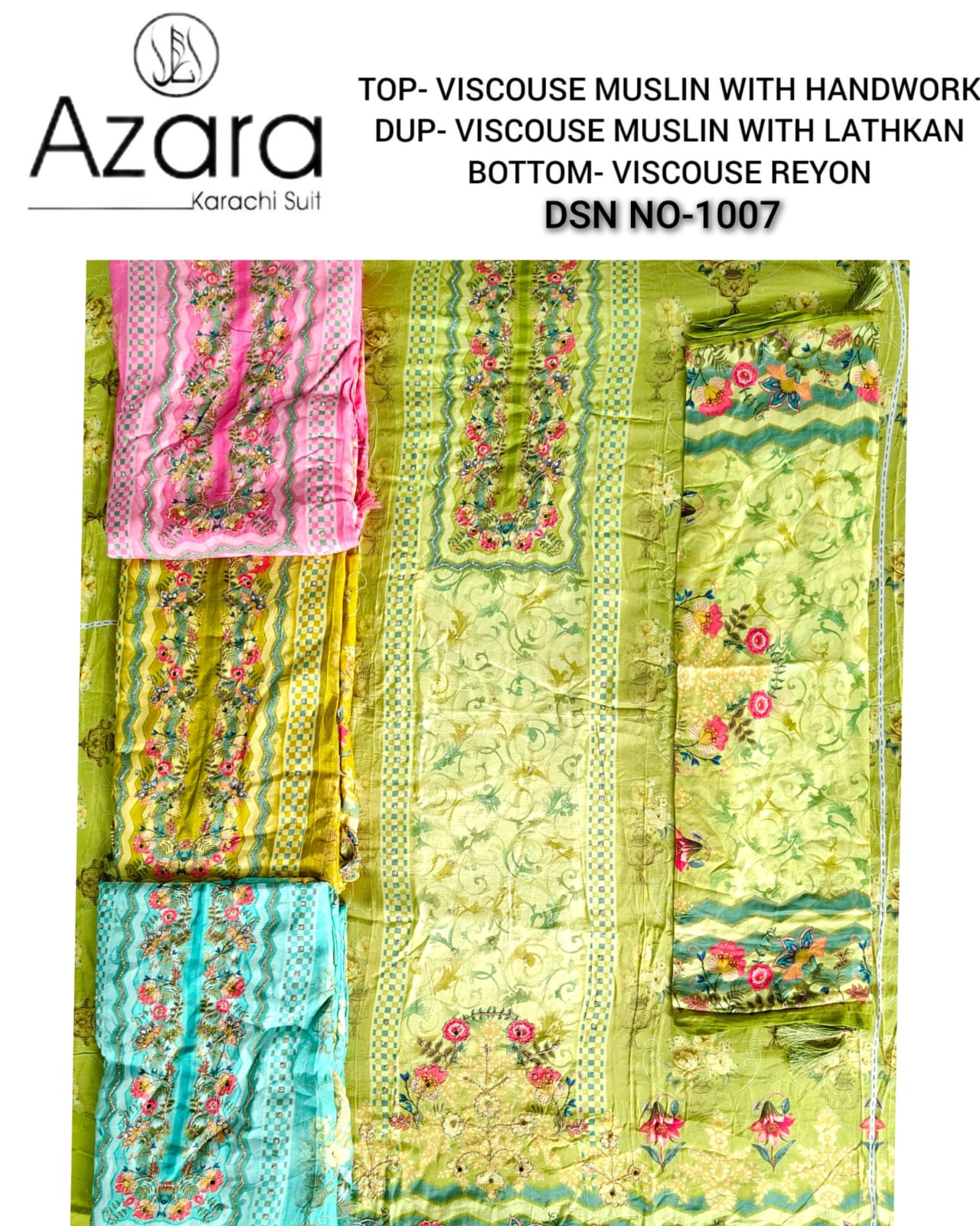 Muslin Azara Viscose Karachi Salwar Suits Wholesale Price