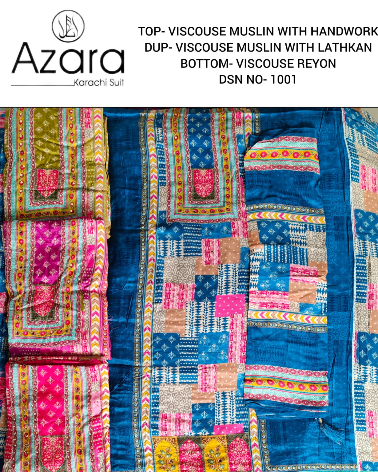 Muslin Azara Viscose Karachi Salwar Suits Wholesale Price