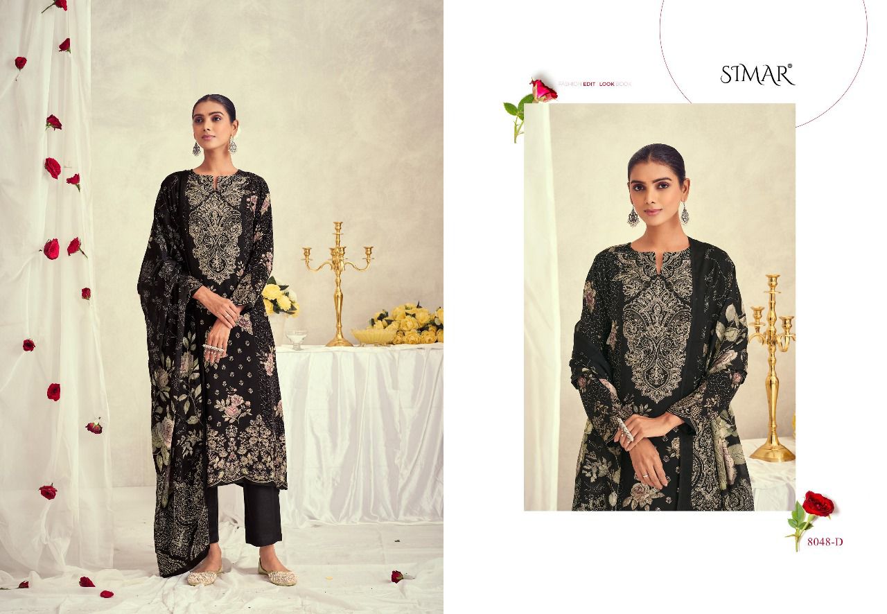 Musq Simar Natural Crape Pant Style Suits Manufacturer India