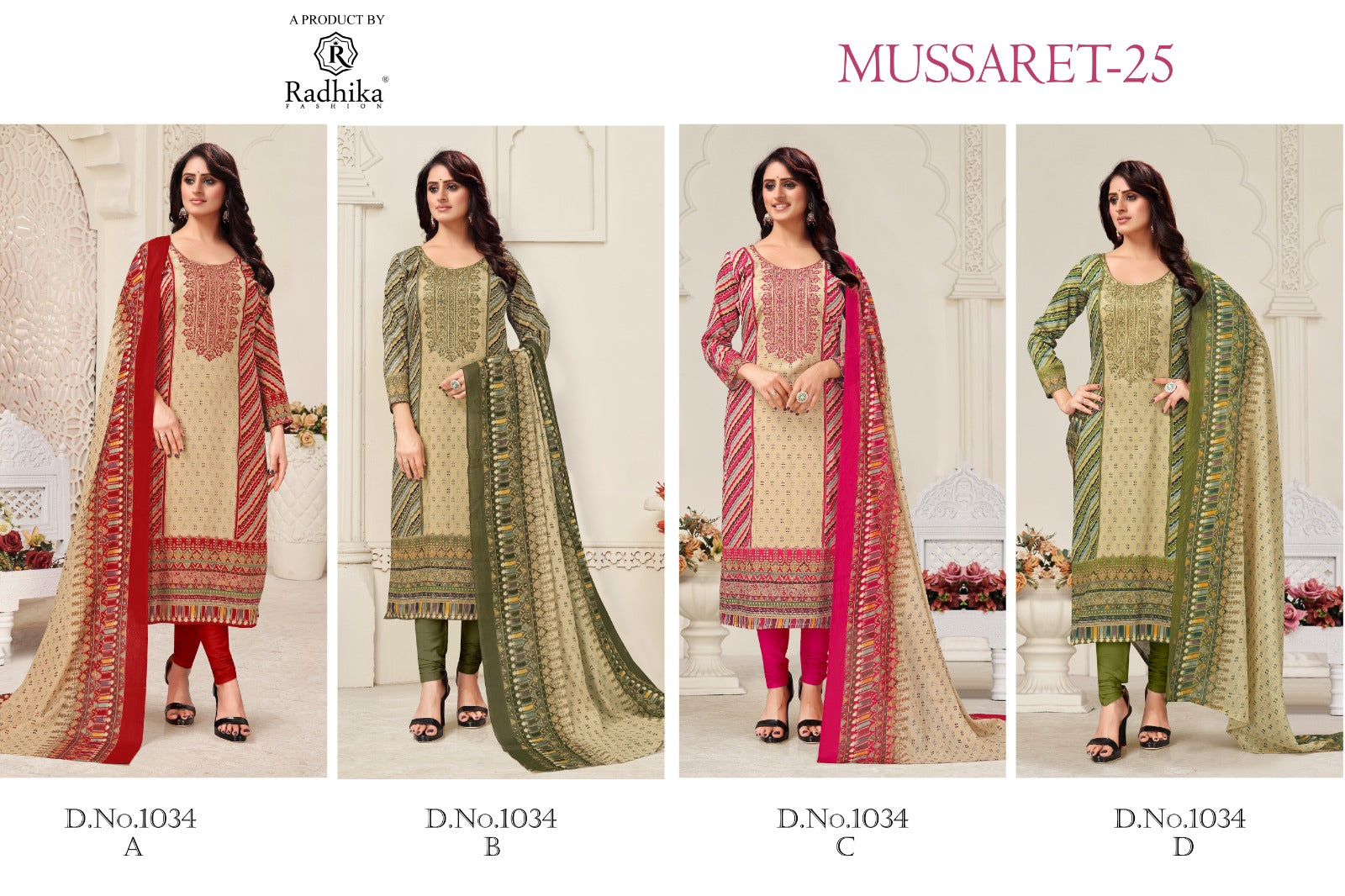 Mussaret Vol 25 Radhika Fashion Jaam Cotton Pant Style Suits Wholesale Rate