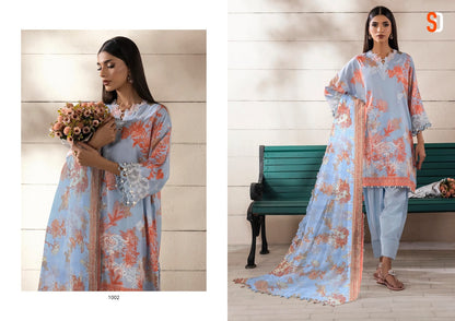 Muzlin Sana Safinaz Shraddha Designer Lawn Cotton Pakistani Patch Work Suits Supplier