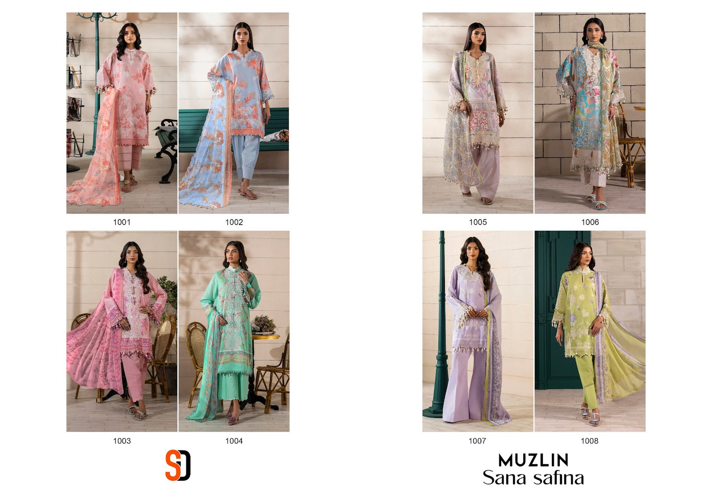 Muzlin Sana Safinaz Shraddha Designer Lawn Cotton Pakistani Patch Work Suits Supplier