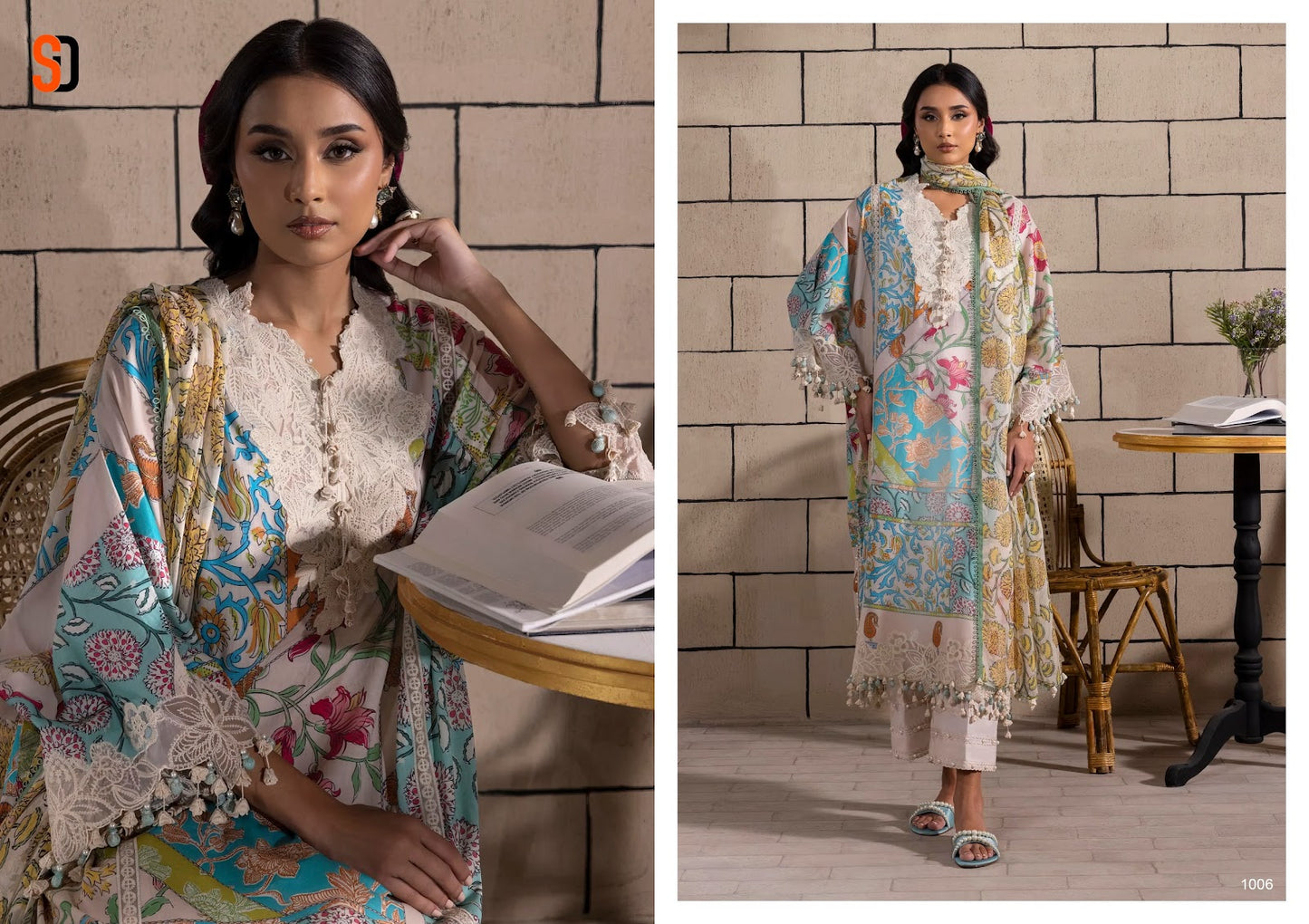 Muzlin Sana Safinaz Shraddha Designer Lawn Cotton Pakistani Patch Work Suits Supplier