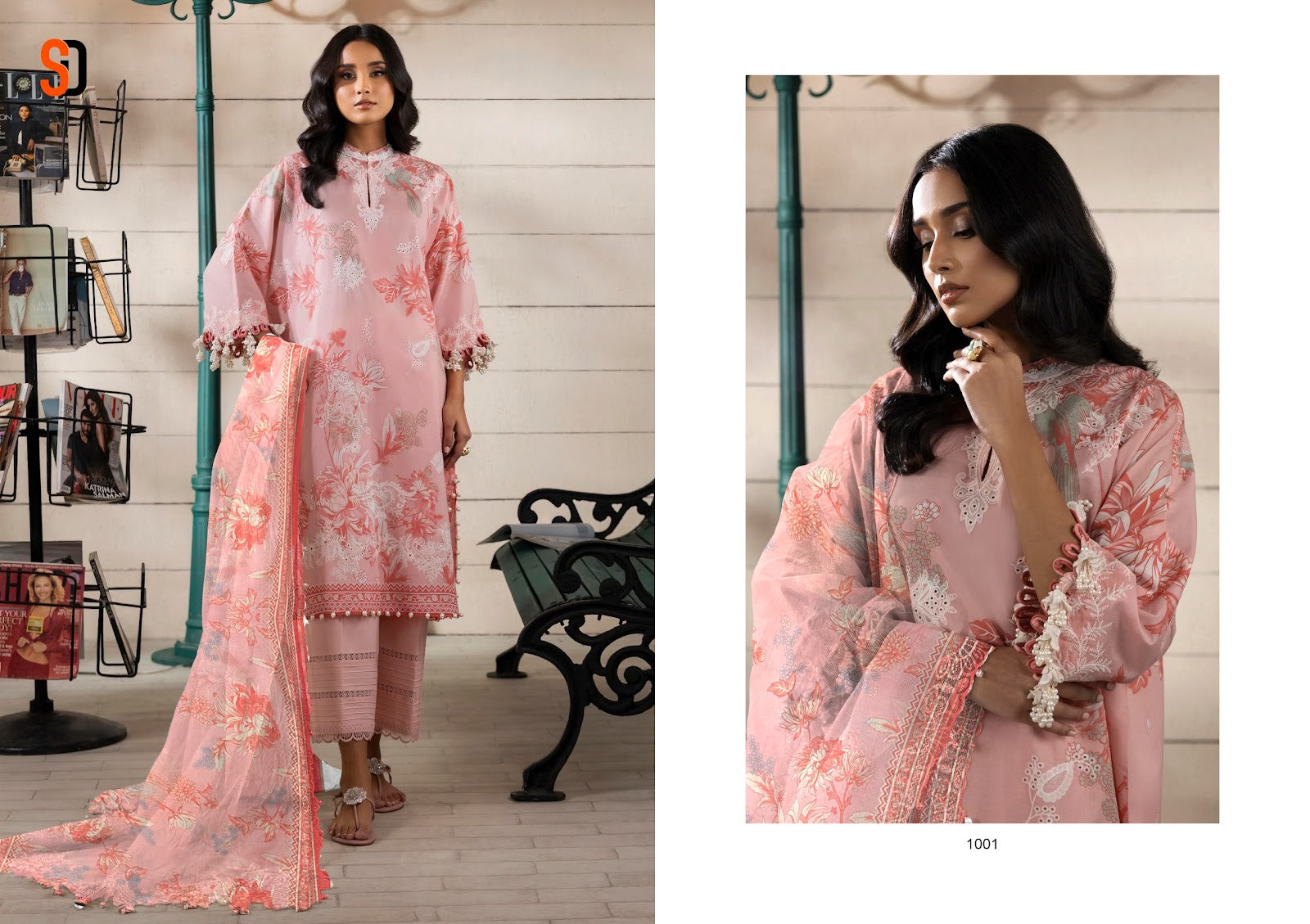 Muzlin Sana Safinaz Shraddha Designer Lawn Cotton Pakistani Patch Work Suits Supplier