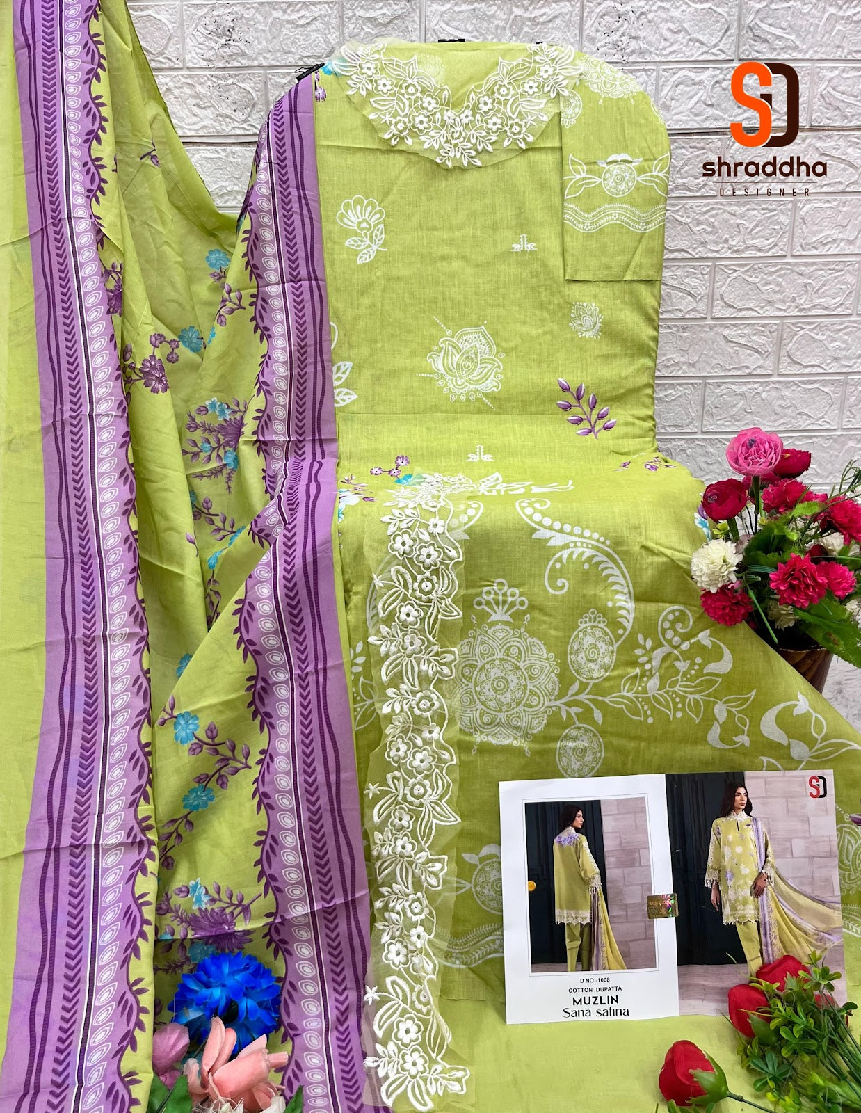 Muzlin Sana Safinaz Shraddha Designer Lawn Cotton Pakistani Patch Work Suits Supplier