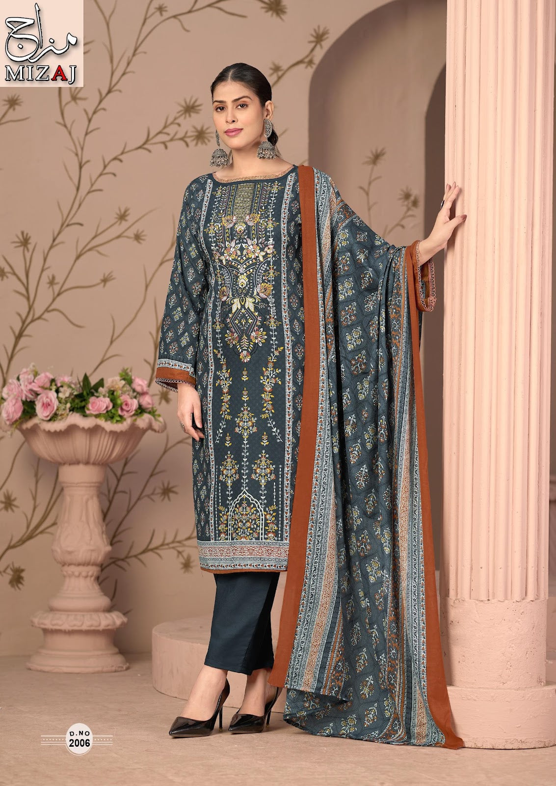 Muzlin Vol 2 Mizaj Mix Cotton Karachi Salwar Suits Exporter Gujarat