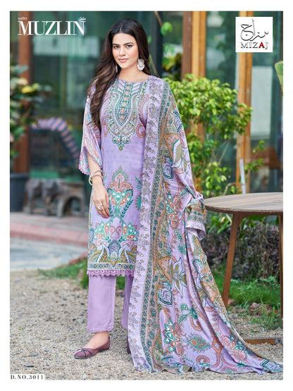 Muzlin Vol 3 Mizaj Mix Cotton Karachi Salwar Suits Wholesaler Gujarat