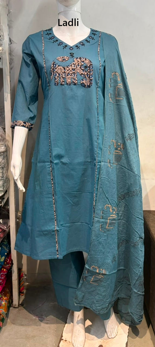 Mx 49 Ladli Dhabu Readymade Cotton Pant Suits Manufacturer