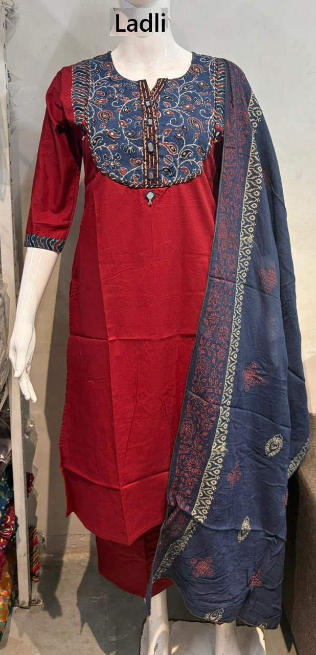 Mx 47 Ladli Dhabu Readymade Cotton Pant Suits Wholesale Rate