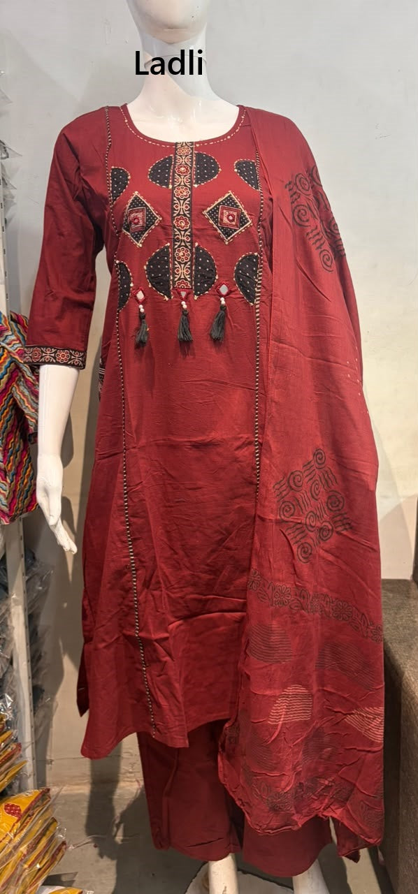 Mx 53 Ladli Dhabu Readymade Cotton Pant Suits Wholesaler