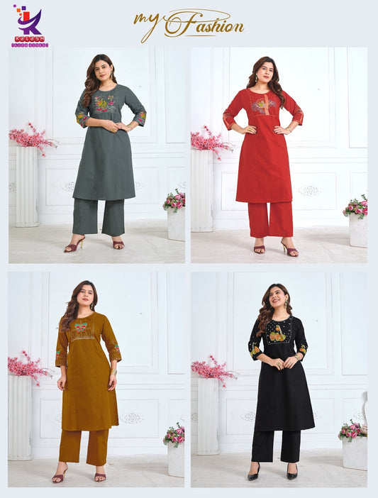 My Fashion Mlm Kalash Lifestyle Cotton Kurti Plazzo Set Supplier Gujarat
