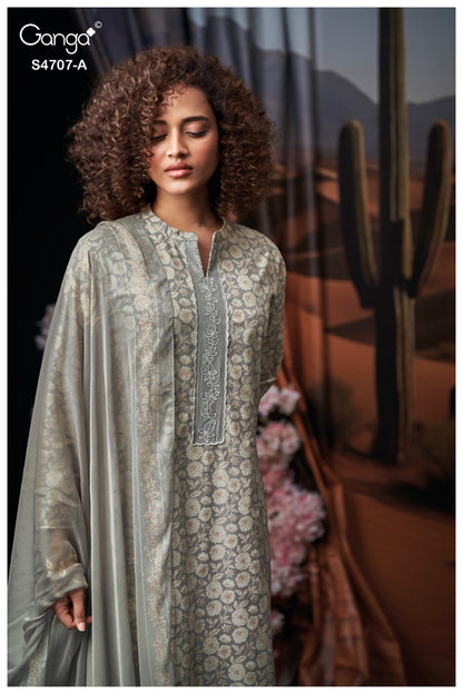 Myanshi 4707 Ganga Cotton Plazzo Style Suits Manufacturer India