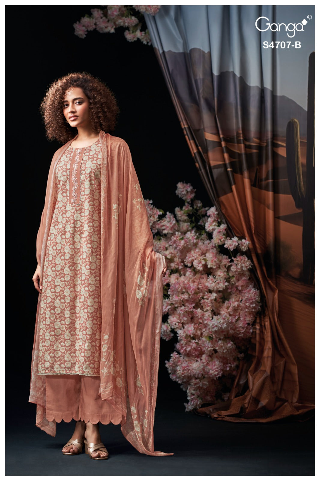 Myanshi 4707 Ganga Cotton Plazzo Style Suits Manufacturer India