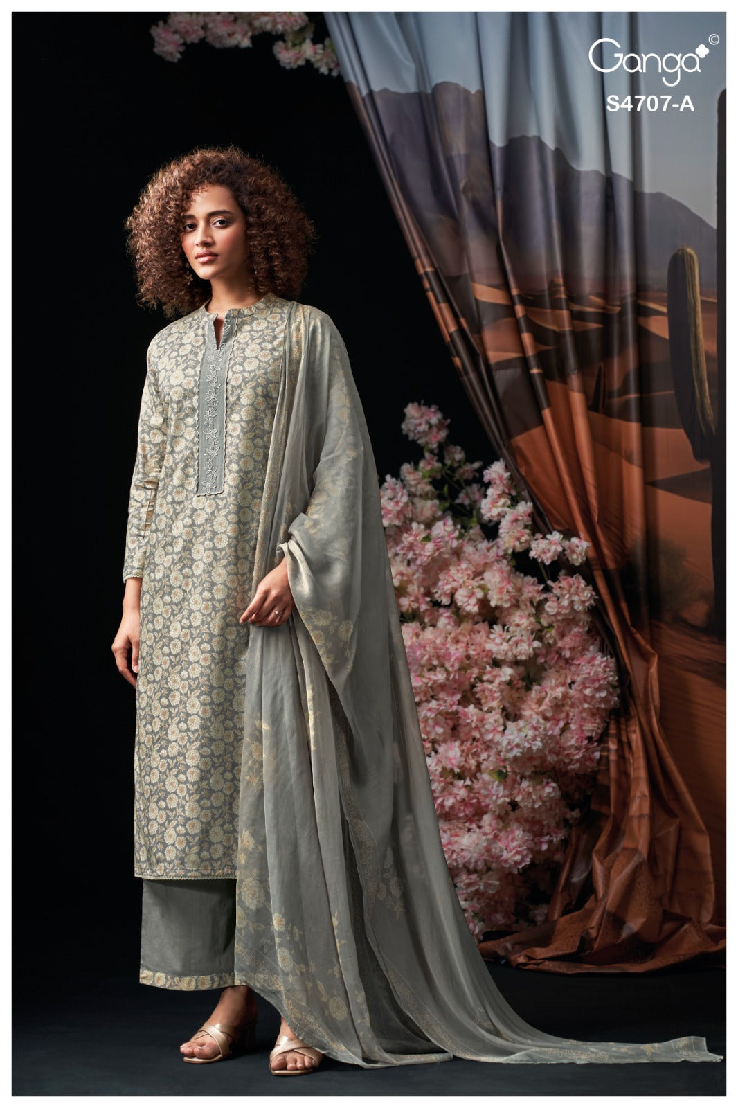 Myanshi 4707 Ganga Cotton Plazzo Style Suits Manufacturer India