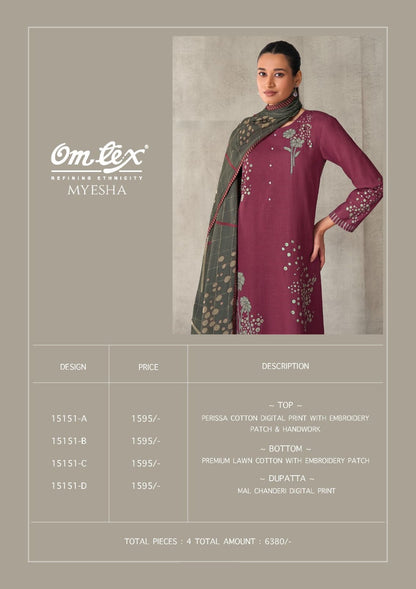 Myesha Omtex Cotton Pant Style Suits Manufacturer Ahmedabad