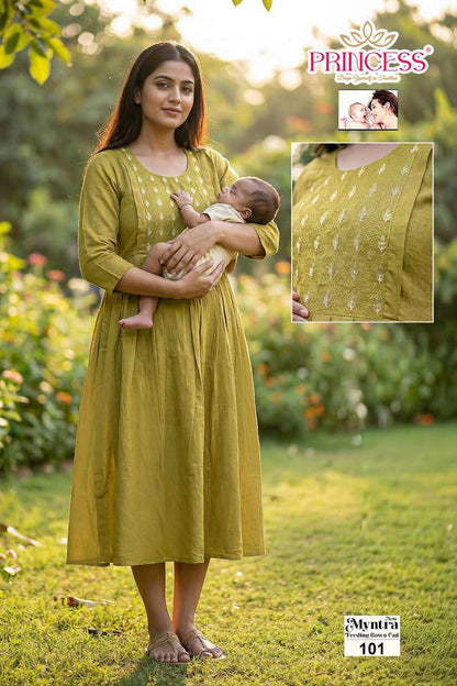 Myntra Princess Creation Heavy Rayon Feeding Kurtis Exporter Gujarat