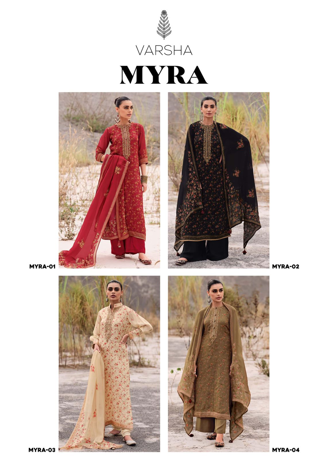 Myra Varsha Fashions Viscose Plazzo Style Suits