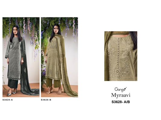 Myraavi 3628 Ganga Cotton Plazzo Style Suits Exporter Ahmedabad