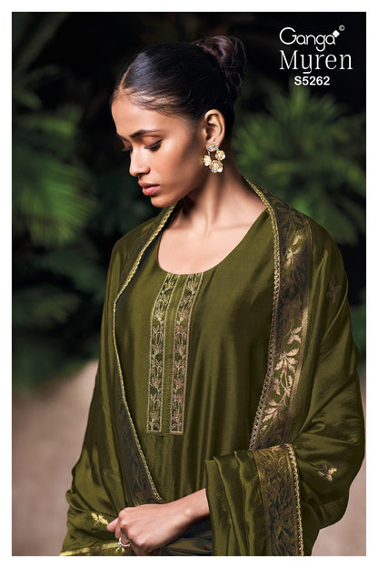 Myren S5262 Ganga Woven Silk Pant Style Suits Exporter Ahmedabad