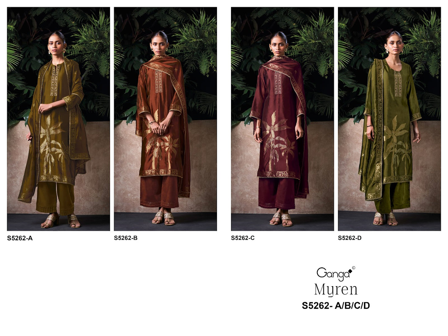 Myren S5262 Ganga Woven Silk Pant Style Suits Exporter Ahmedabad