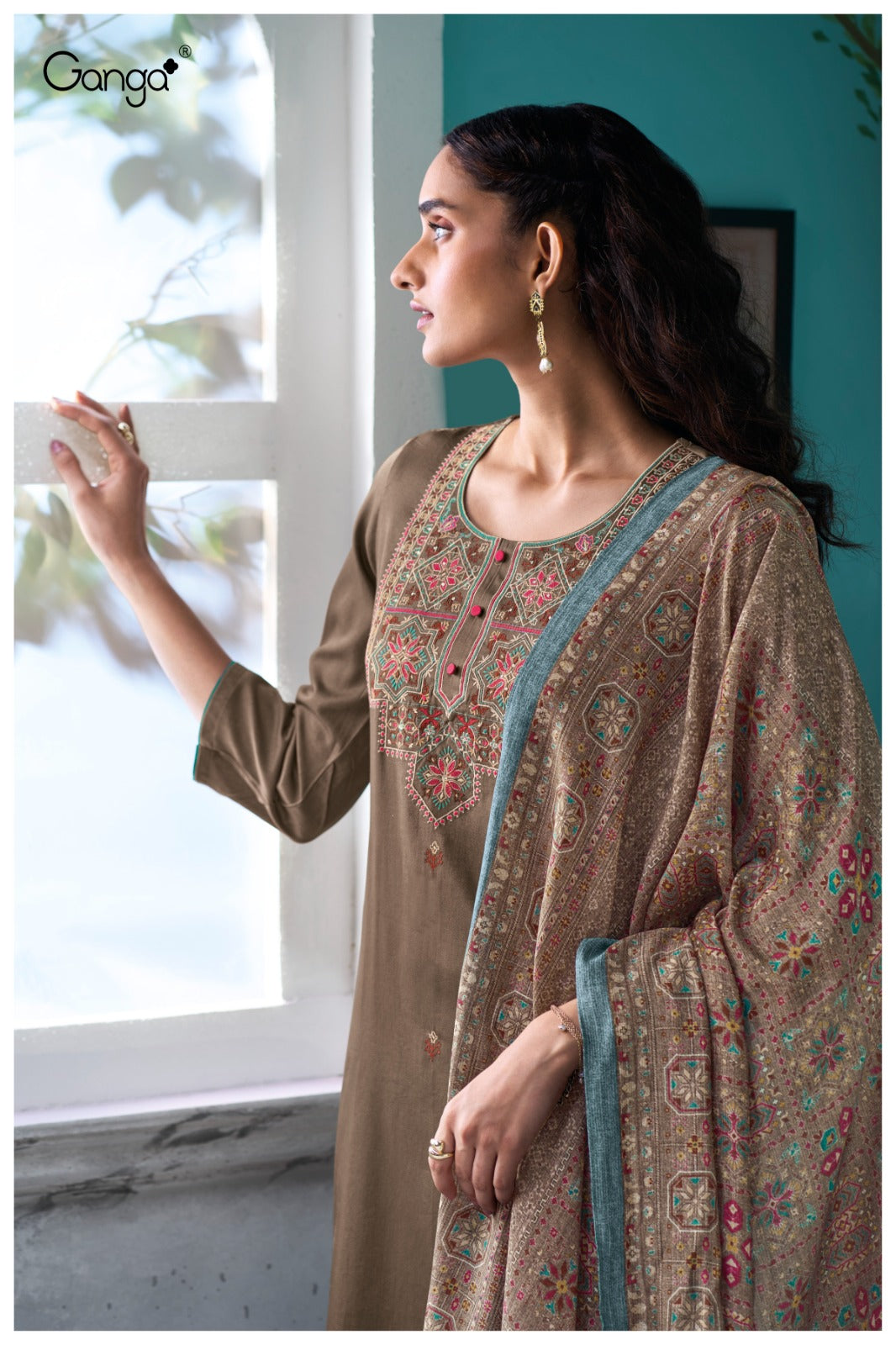 Myrixa 3719 Ganga Premium Cotton Plazzo Style Suits Wholesaler India