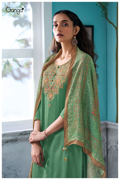 Myrixa 3719 Ganga Premium Cotton Plazzo Style Suits Wholesaler India