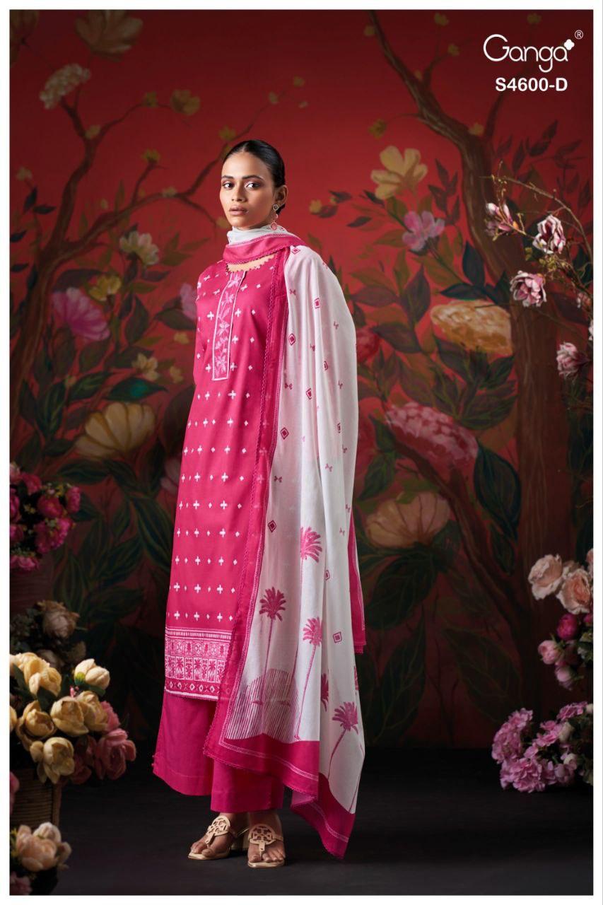 Mysael 4600 Ganga Cotton Plazzo Style Suits Supplier Ahmedabad